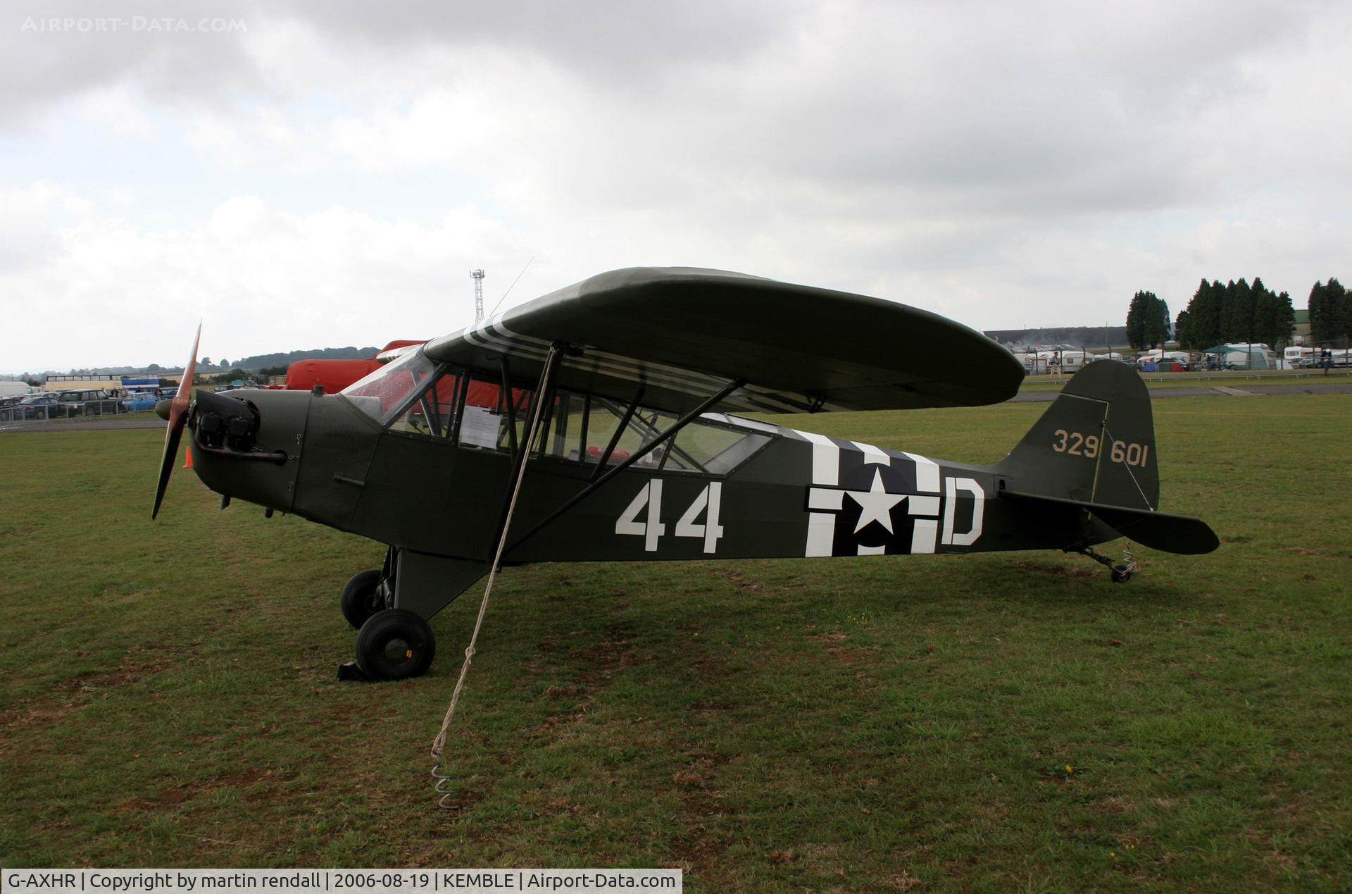 G-AXHR, 1943 Piper L-4H Grasshopper (J3C-65D) C/N 10892, J3C