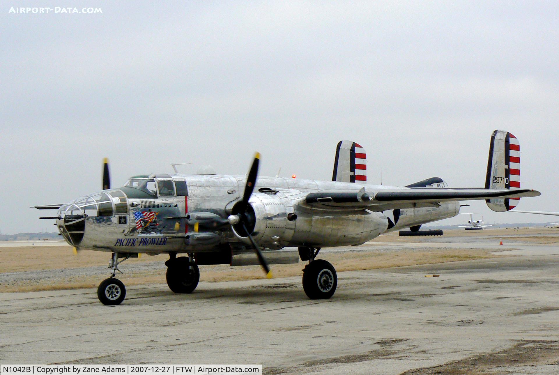 N1042B, 1944 North American B-25N Mitchell C/N 108-35148, At Mecham Field, out for some flight training on a cold winter day!