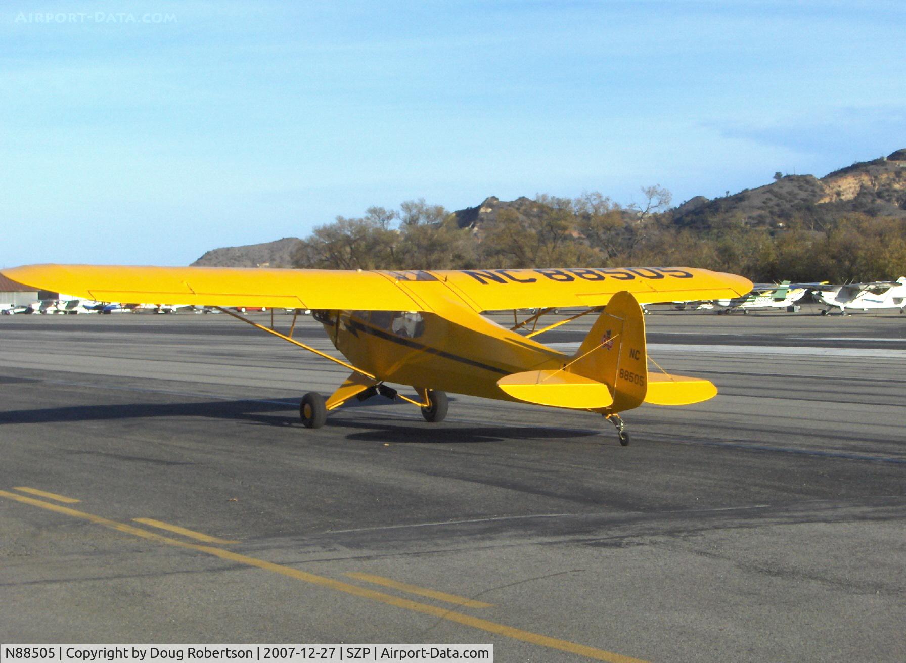 N88505, Piper J3C-65 Cub Cub C/N 16129, Piper J3C-65 CUB, Continental C65 65 Hp, taxi to Rwy 22