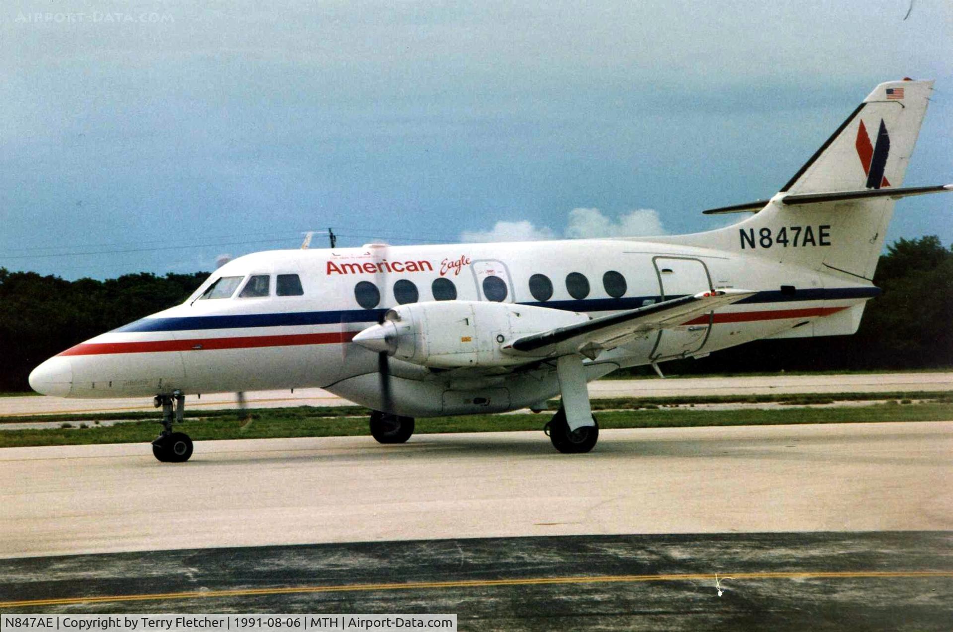 N847AE, 2003 Embraer ERJ-140LR (EMB-135KL) C/N 145707, This registration was worn previously by A Bae 3201 Jetstream seen here at Marathon FL in 1991