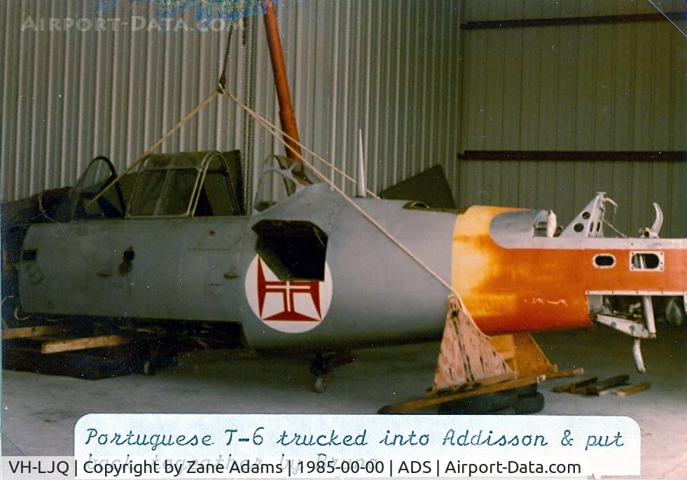 VH-LJQ, 1942 North American AT-6 MK 2A C/N 88-10589, Also listed as N4995A - Former Portuguese AT-6 (Harvard IIA) reassembled at Addison, TX by Bruno Genarlsky