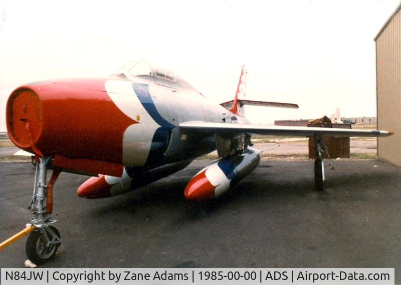 N84JW, Republic F-84F Thunderstreak C/N Not found N84JW/52-6969, F-84 at Addison This is aircraft is reported to be a gate gaurd at Malstrom AFB