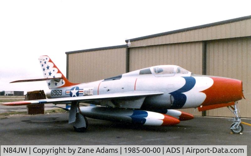 N84JW, Republic F-84F Thunderstreak C/N Not found N84JW/52-6969, F-84 at Addison This is aircraft is reported to be a gate gaurd at Malstrom AFB