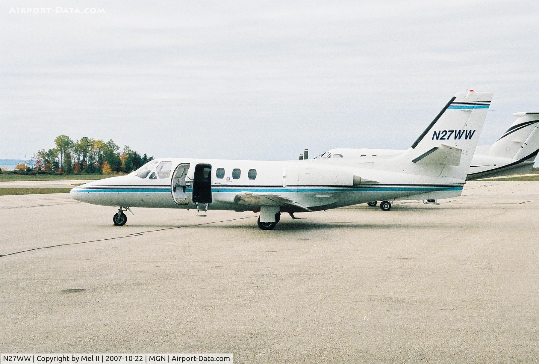 N27WW, 1977 Cessna 501 Citation I/SP C/N 501-0264, Parked @ Harbor Springs Airport (MGN)