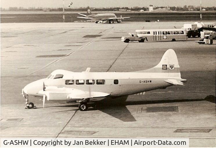 G-ASHW, 1963 De Havilland DH-104 Dove 8 C/N 04532, The former Schiphol around 1964