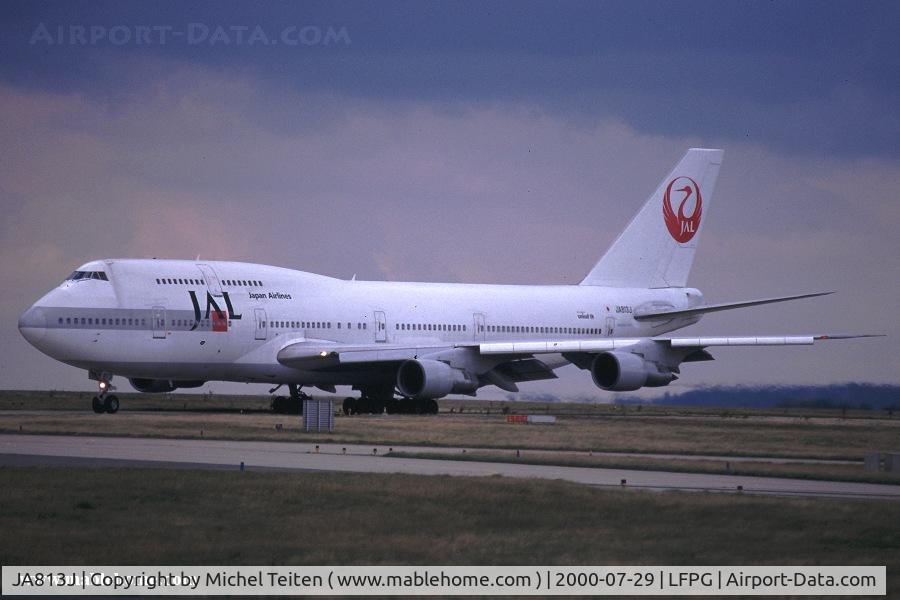 JA813J, 1983 Boeing 747-346 C/N 23068, JAL after its landing at CDG