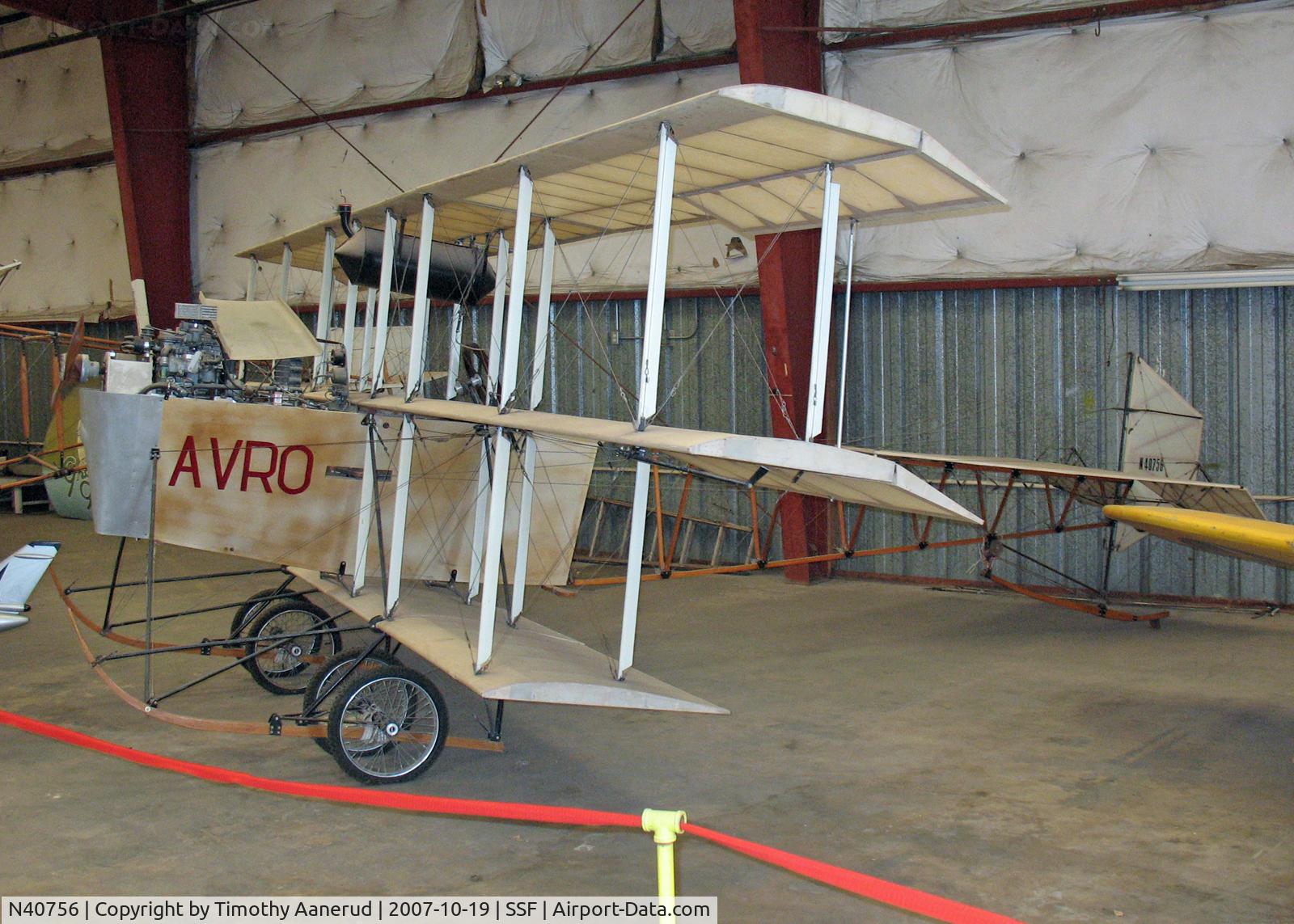 N40756, 1994 Avro 1910 Triplane Mk.4 Replica C/N 003, Texas Air Museum
