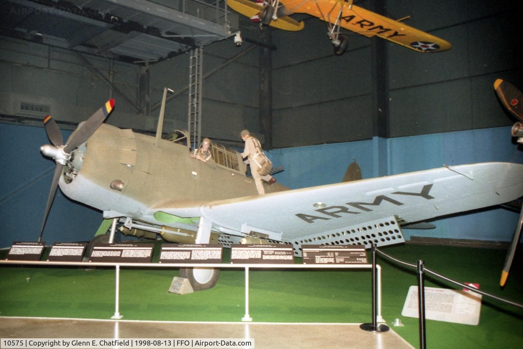10575, Douglas SBD-4 Dauntless C/N 2565, SBD-4 marked as A-24 41-15786 which crash-landed in Java in 1942.  This plane was at the NMUSAF from 1996 until 2004.  It was recovered from Lake Michigan in 1991.