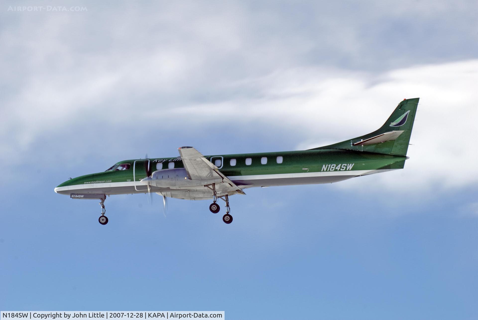 N184SW, 1986 Fairchild SA-227AC Metro III C/N AC-647, Over the numbers to 17L