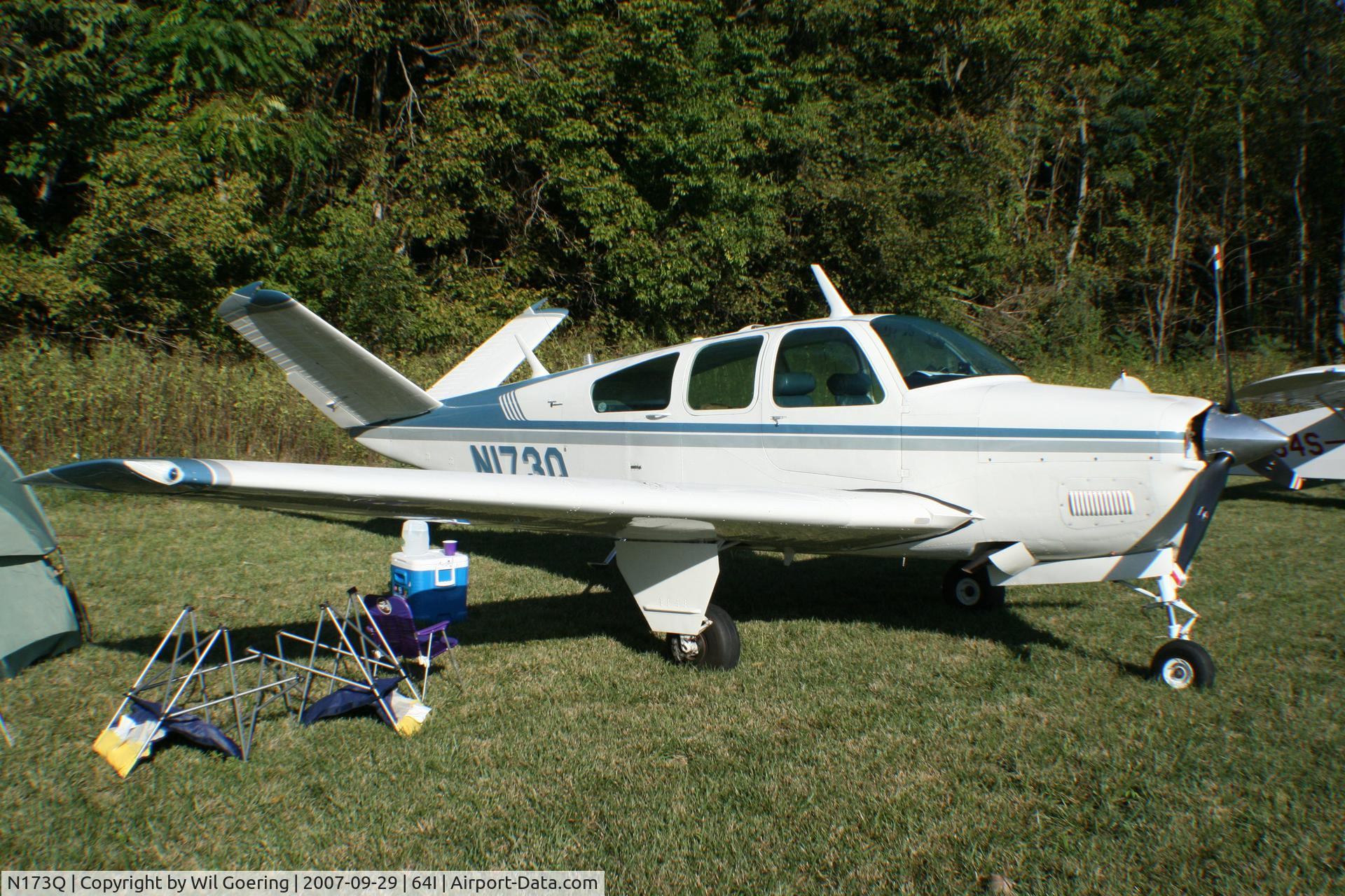 N173Q, 1964 Beech S35 Bonanza C/N D-7350, 2007 Fly-in at Lee Bottom