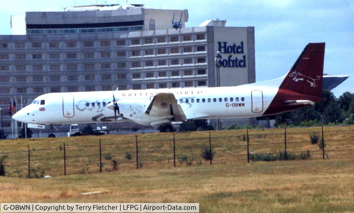 G-OBWN, 1993 British Aerospace ATP C/N 2059, British World ATP taxies for departure from Paris CDG