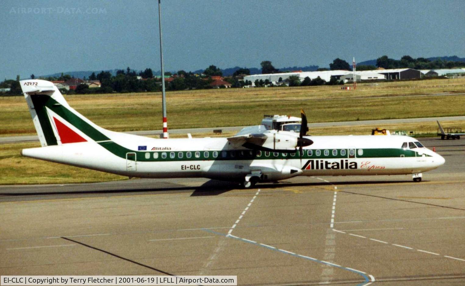EI-CLC, 1994 ATR 72-212 C/N 428, Alitalia Express ATR72 taxies in at Lyon in 2001 - aircraft now registered I-ATRQ