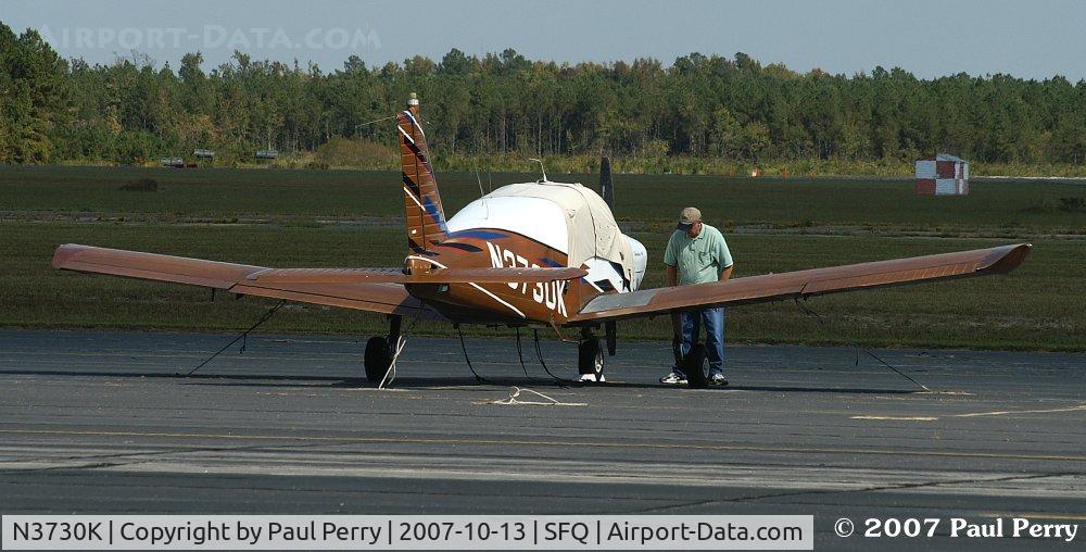 N3730K, 1967 Piper PA-28-140 C/N 28-23708, Different angle, and with a visitor