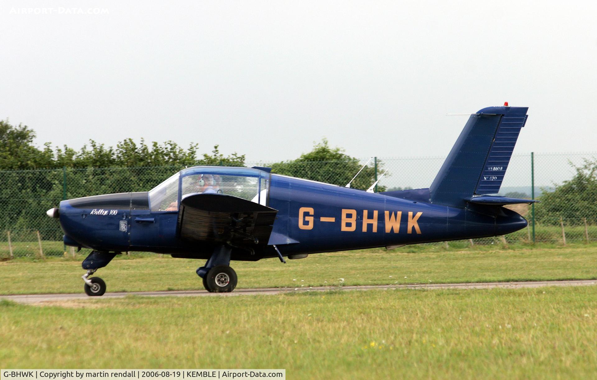 G-BHWK, 1967 Morane-Saulnier MS-880B Rallye Club C/N 870, RALLYE