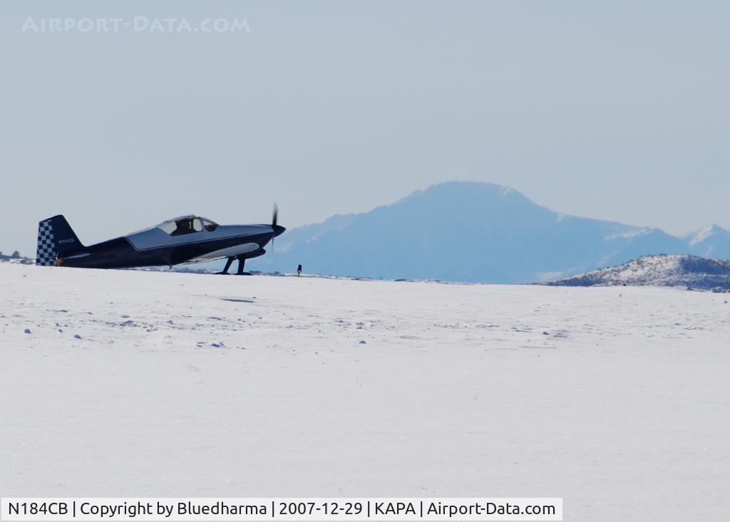 N184CB, 2002 Vans RV-6 C/N 25454, Taxi to takeoff with Pikes Peak in the background.