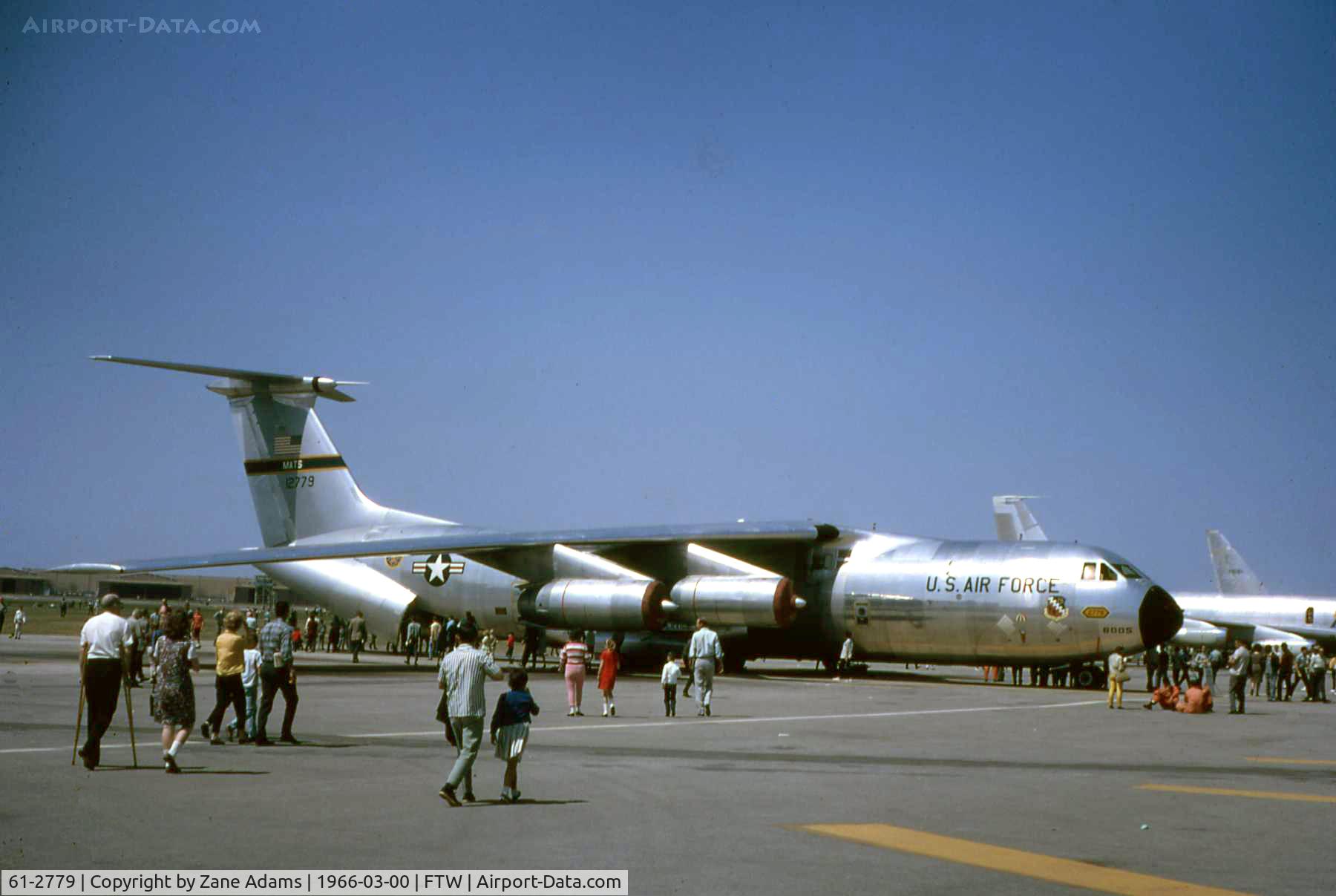 61-2779, 1961 Lockheed C-141A Starlifter C/N 300-6005, C-141A on the ramp. Taken at 1966 Air Force Assn Airshow, Carswell AFB - Photo By John Williams - published with permission.