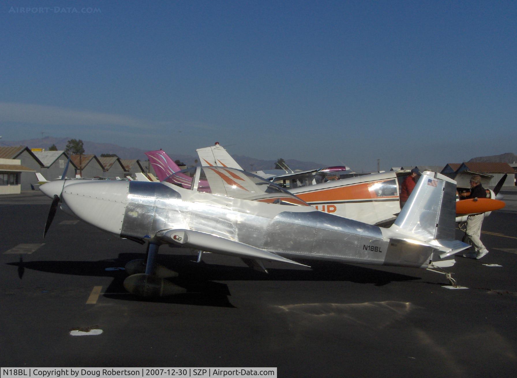 N18BL, 2007 Vans RV-8 C/N 82170, 2007 Bertz VAN's RV-8, Lycoming IO-360 180 Hp
