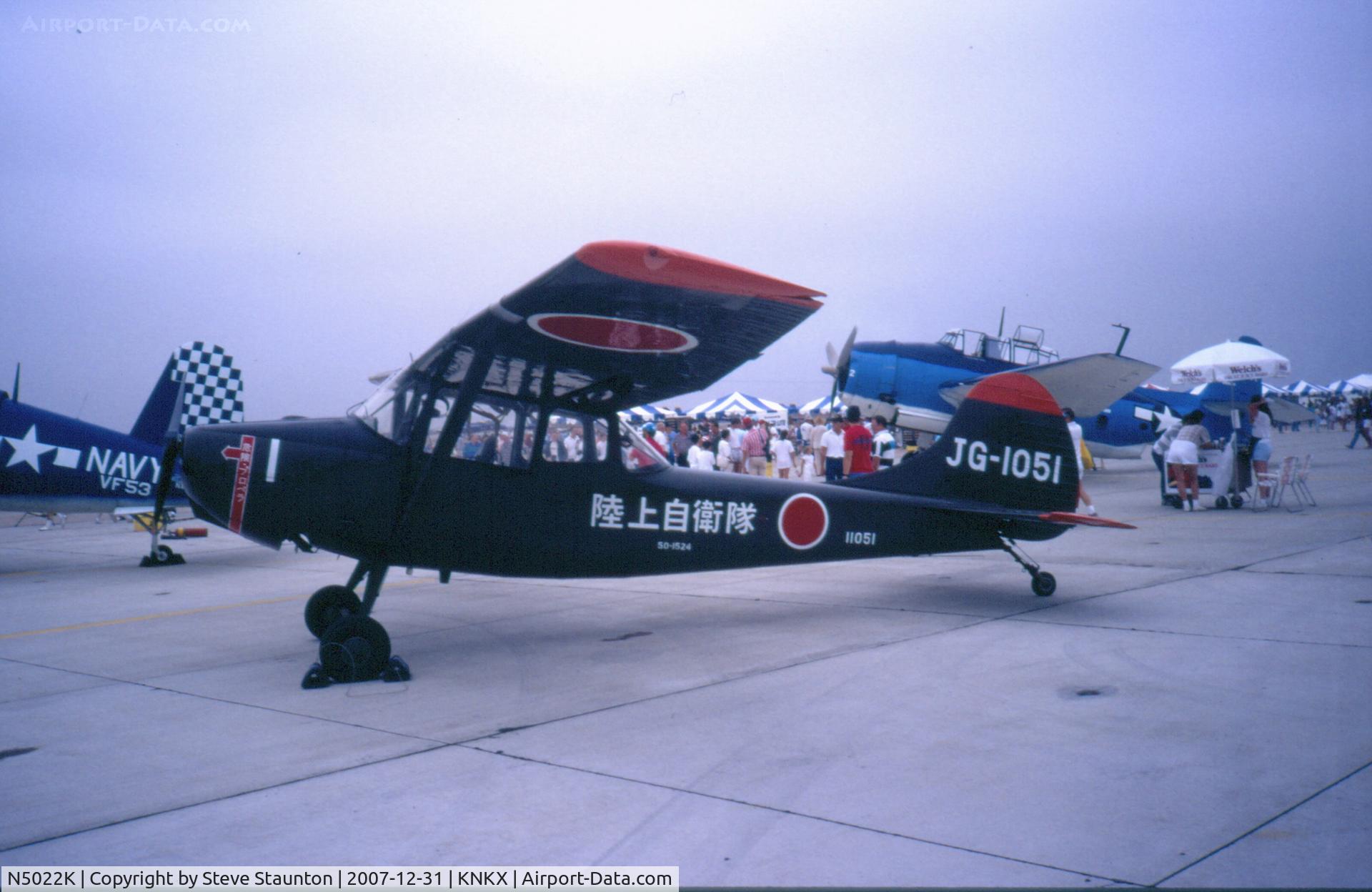 N5022K, 1951 Cessna L-19A Bird Dog C/N 21198, Taken at NAS Miramar Airshow in 1988 (scan of a slide)
