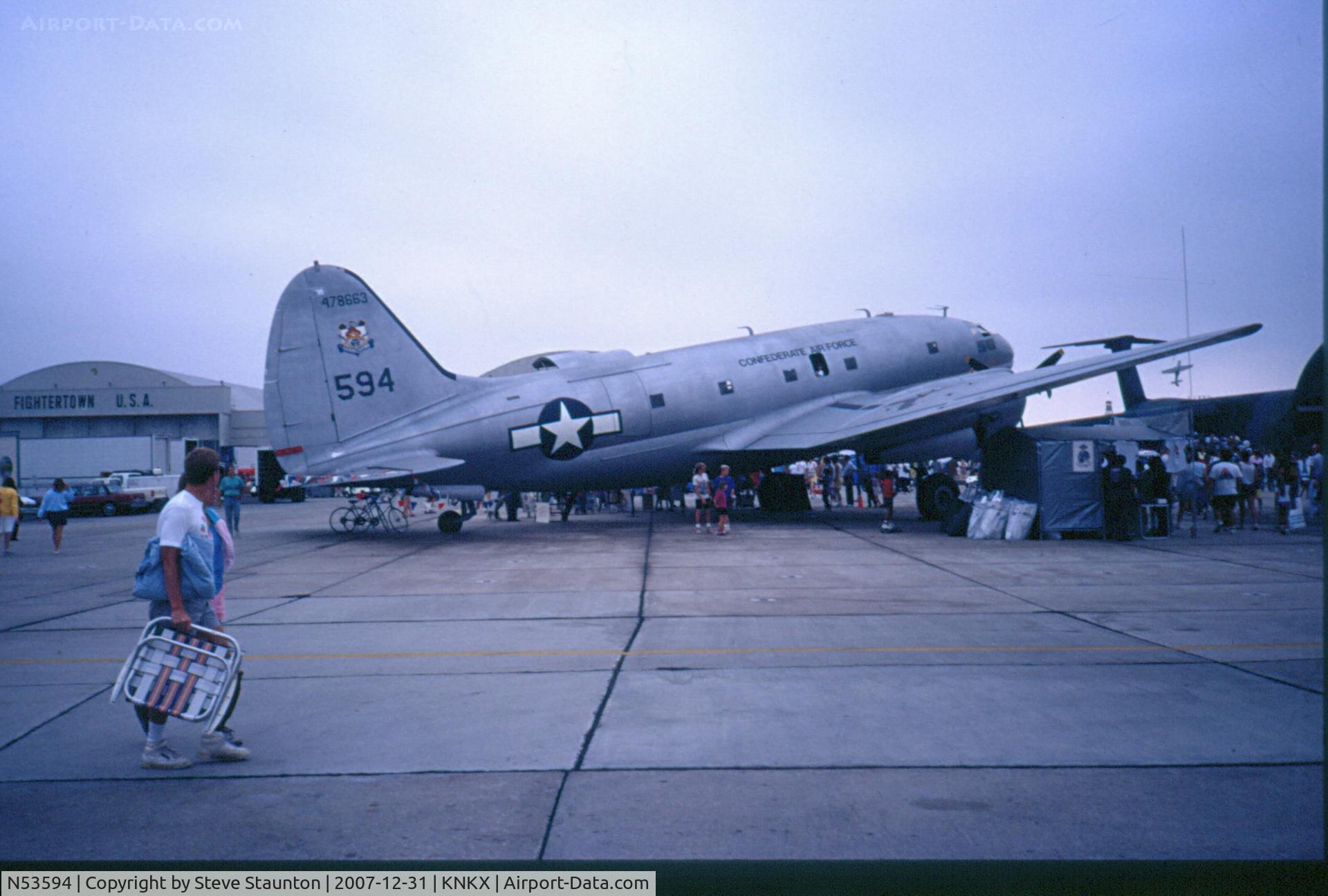 N53594, 1944 Curtiss C-46F Commando C/N 22486, Taken at NAS Miramar Airshow in 1988 (scan of a slide)