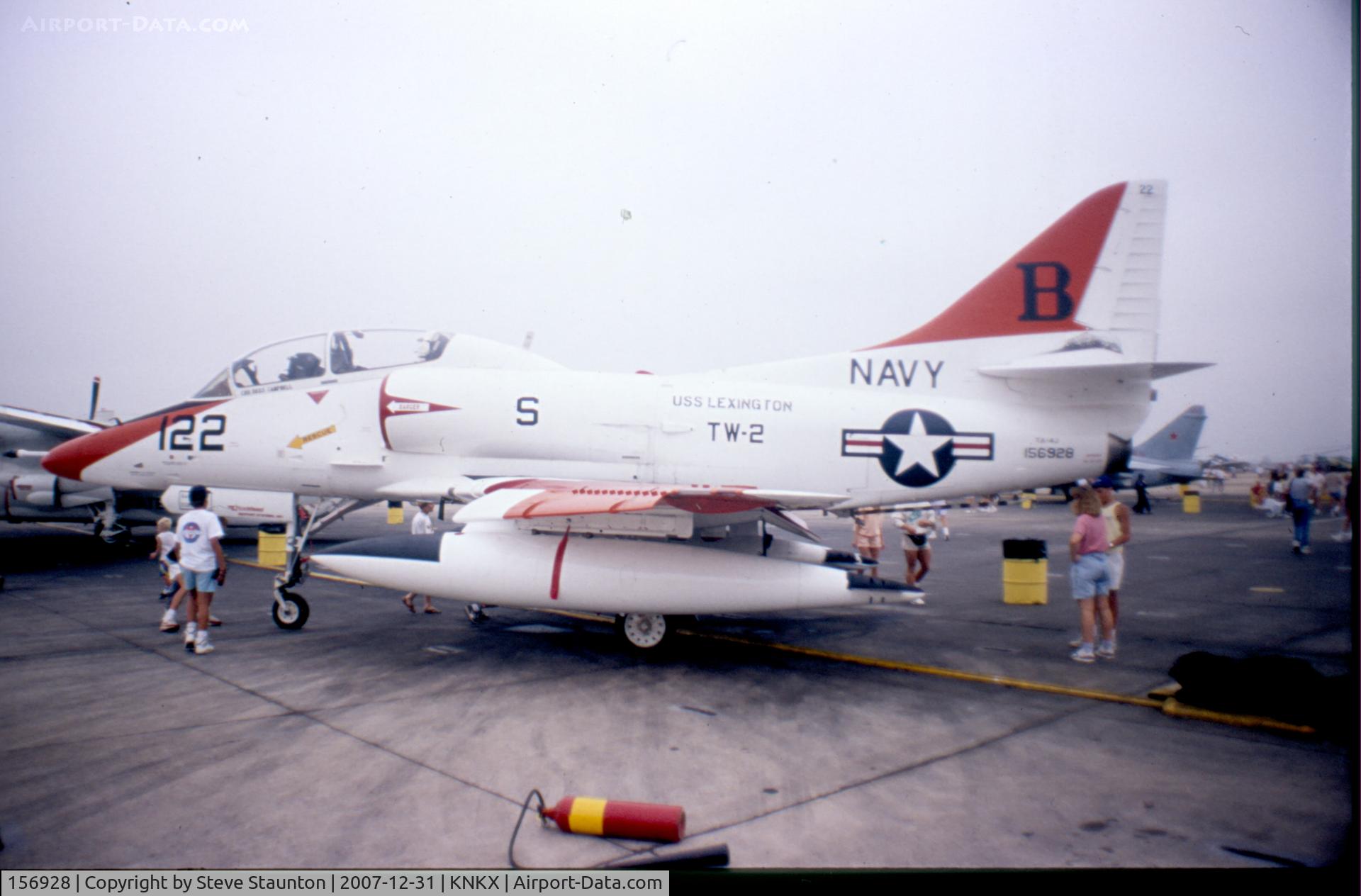 156928, Douglas TA-4J Skyhawk C/N 14021, Taken at NAS Miramar Airshow in 1988 (scan of a slide)
