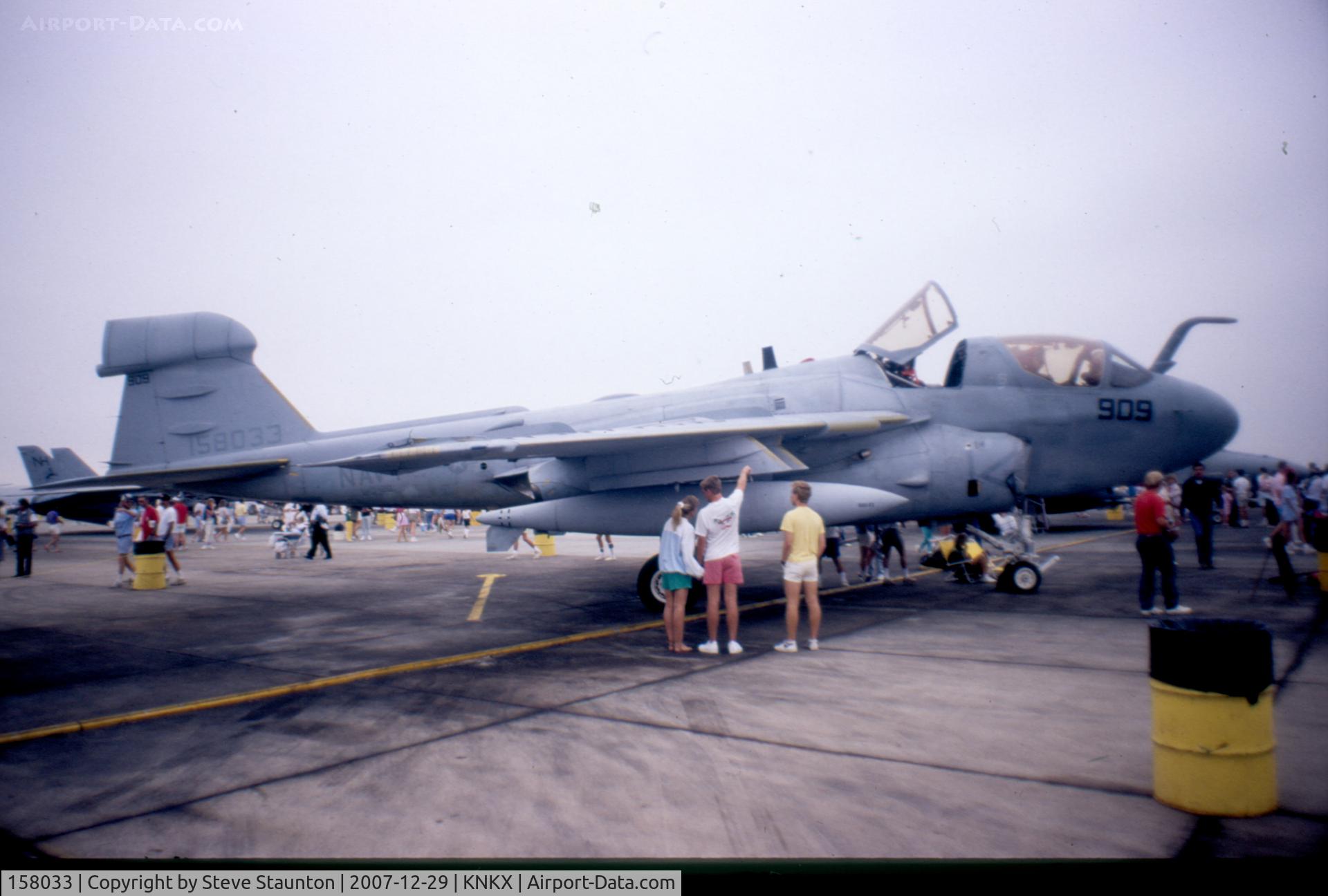 158033, Grumman EA-6B Prowler C/N P-10, Taken at NAS Miramar Airshow in 1988 (scan of a slide)