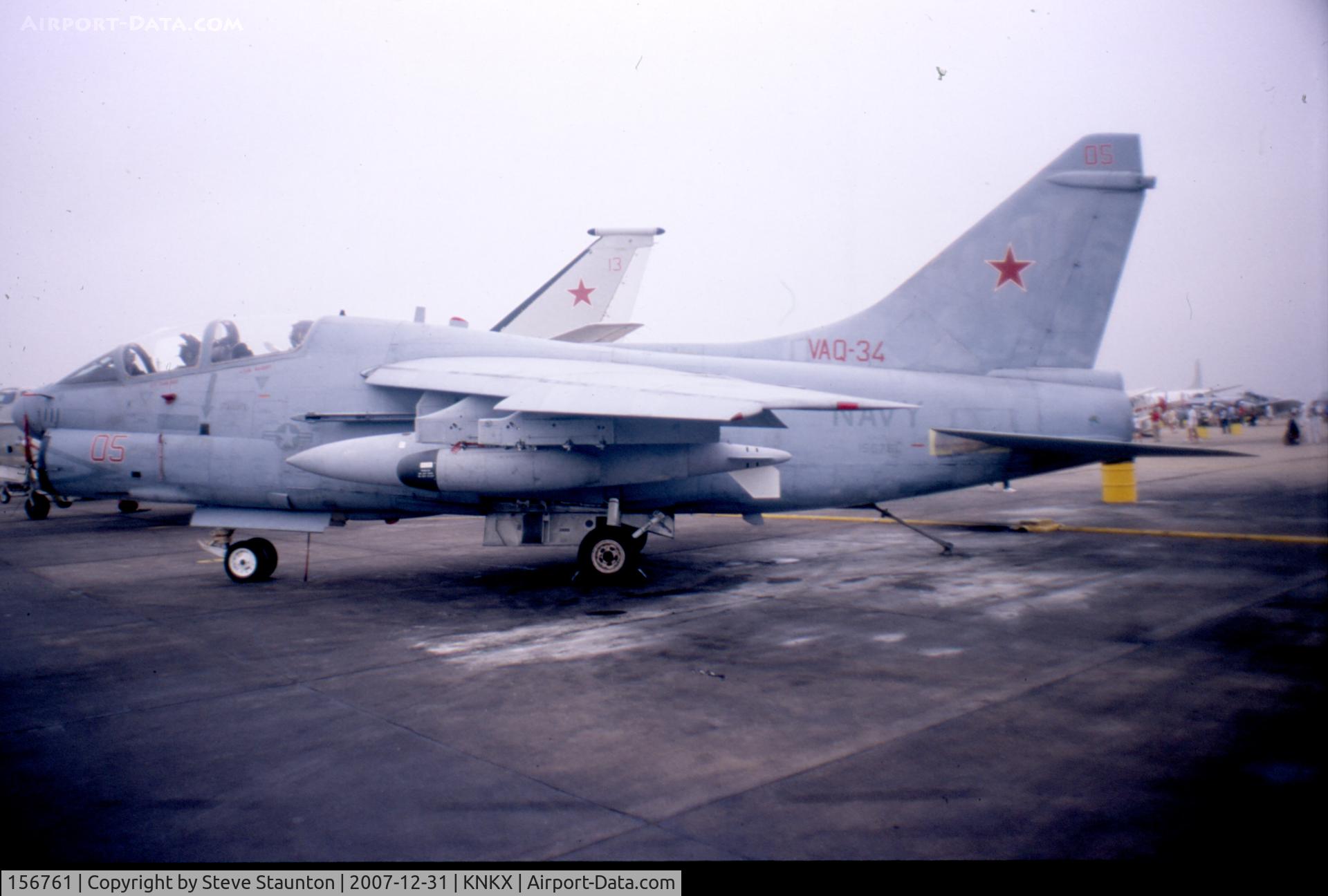 156761, LTV EA-7L Corsair II C/N E-028, Taken at NAS Miramar Airshow in 1988 (scan of a slide)