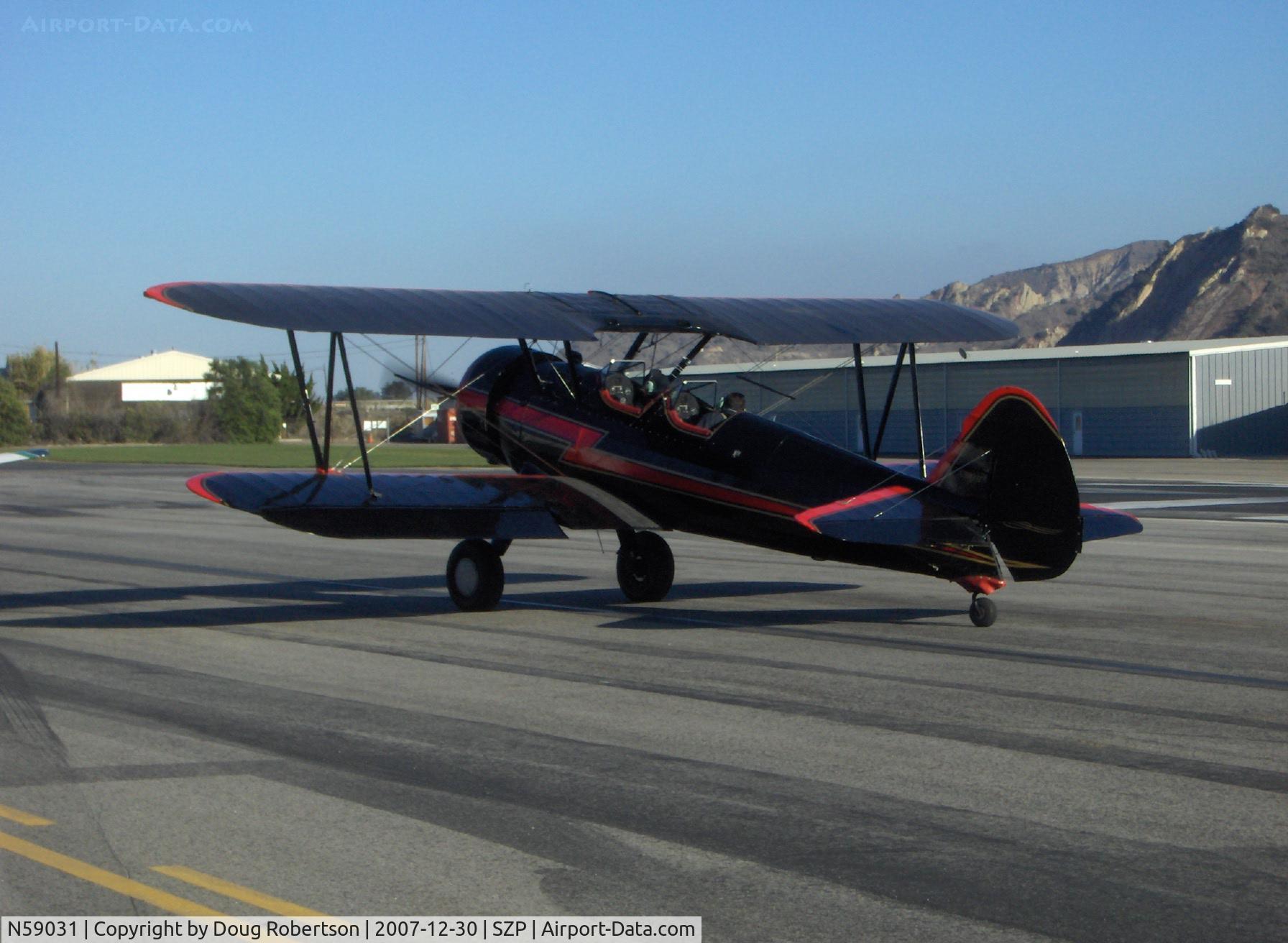 N59031, 1941 Boeing A75N1(PT17) C/N 75-3808, 1941 Boeing Stearman A75N1, Continental W670-5 220 Hp, taxi to Rwy 22