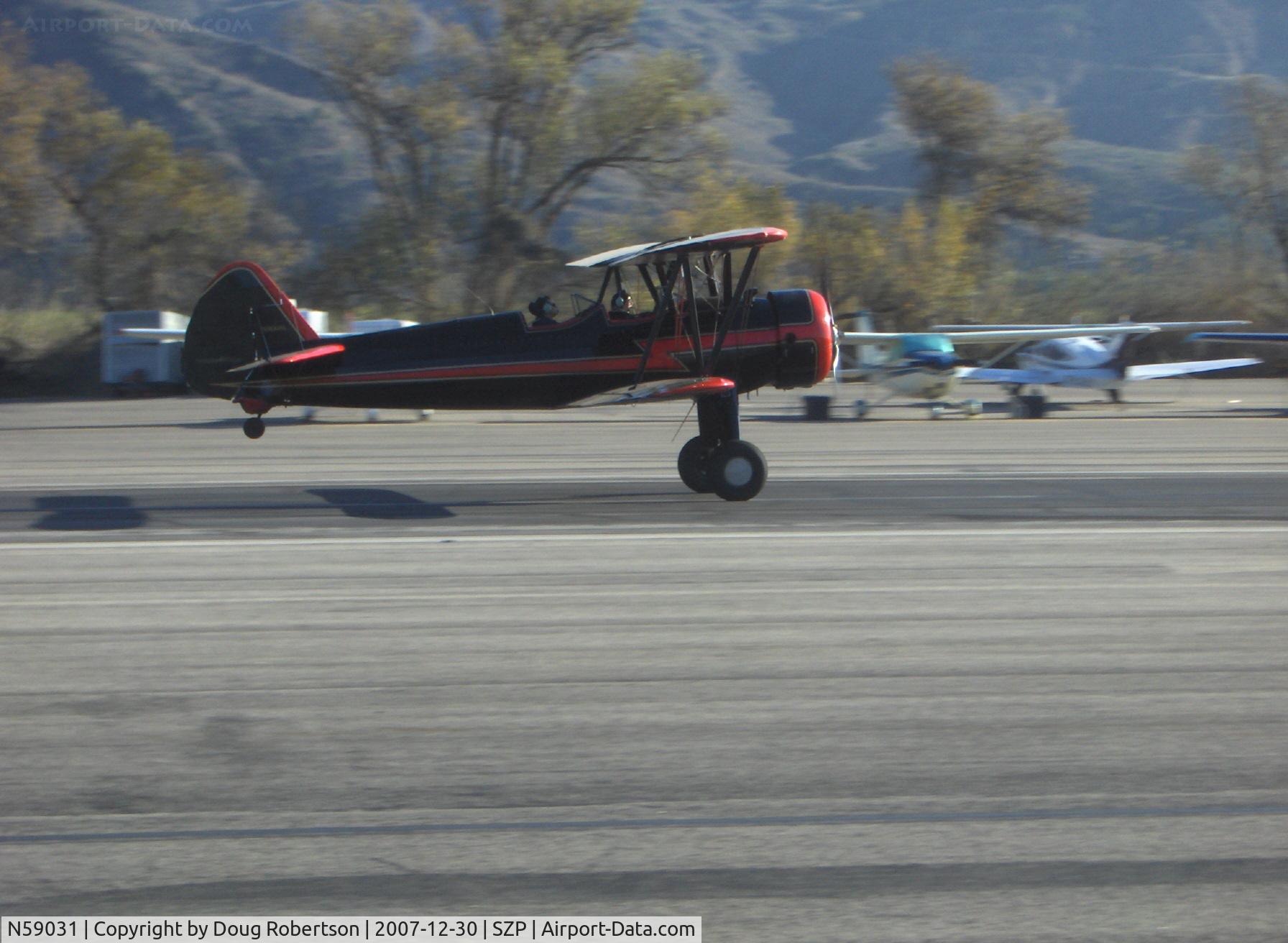 N59031, 1941 Boeing A75N1(PT17) C/N 75-3808, 1941 Boeing Stearmen A75N1, Continental W670 220 Hp, short takeoff Rwy 22