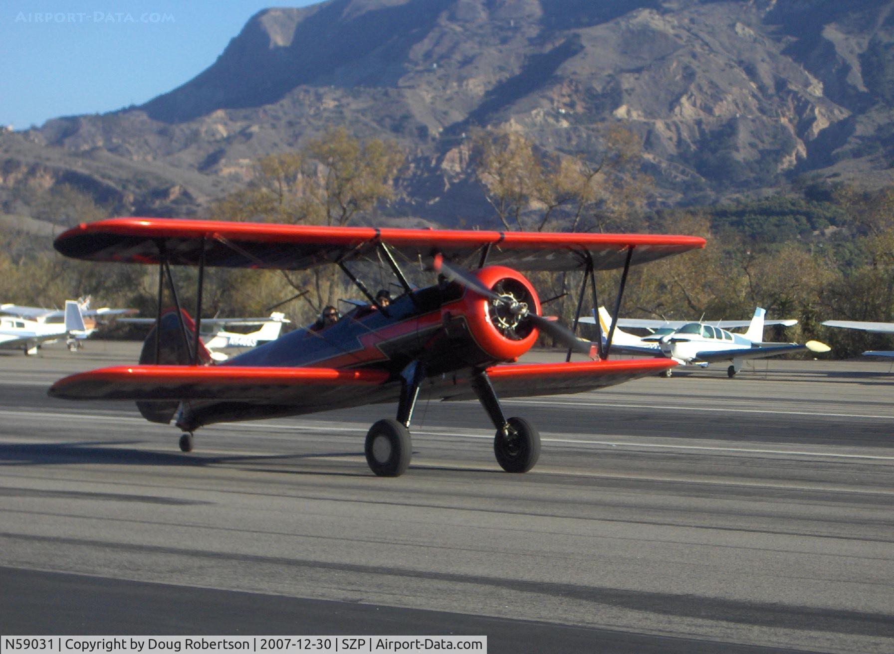 N59031, 1941 Boeing A75N1(PT17) C/N 75-3808, 1941 Boeing Stearman A75N1, Continental W670 220 Hp, taxi off Rwy 22