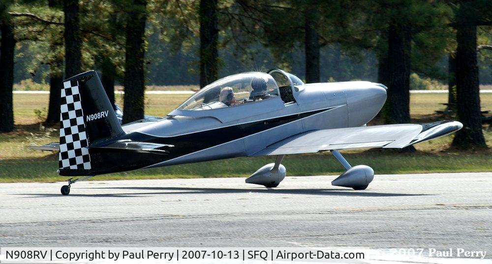 N908RV, 2006 Vans RV-8 C/N 82002, Bright day (finally) for flying, as she heads to the end of the runway