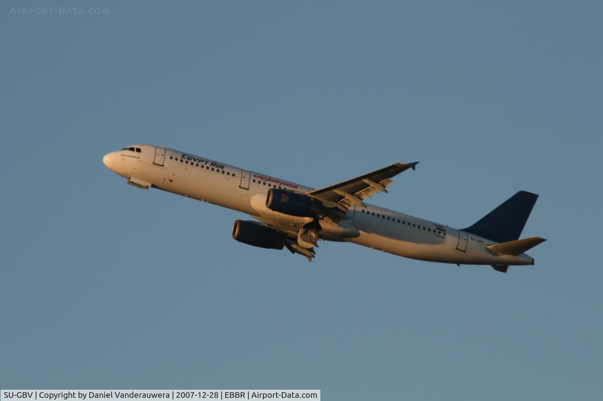 SU-GBV, 1997 Airbus A321-231 C/N 715, flight MS726 is taking off from rwy 25R - late in the afternoon