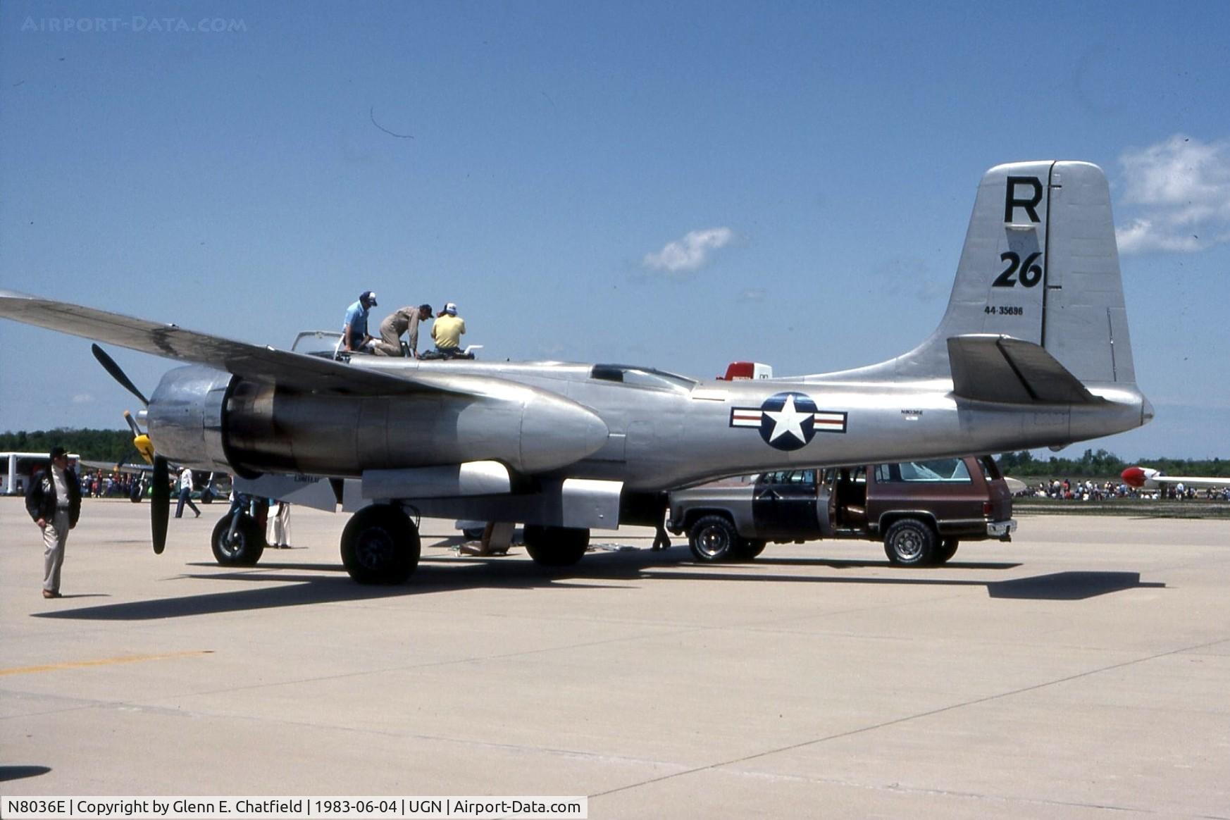N8036E, 1944 Douglas B-26B Invader C/N 28975, A-26B 44-35696 at the Antique Aircraft Assoc. Fly In