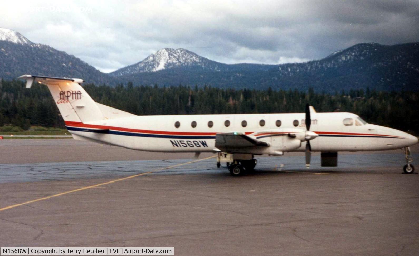 N1568W, 1989 Beech 1900C C/N UC-64, Alpha Airlines B1900 at Lake Tahoe - aircraft became registered HK-4266X