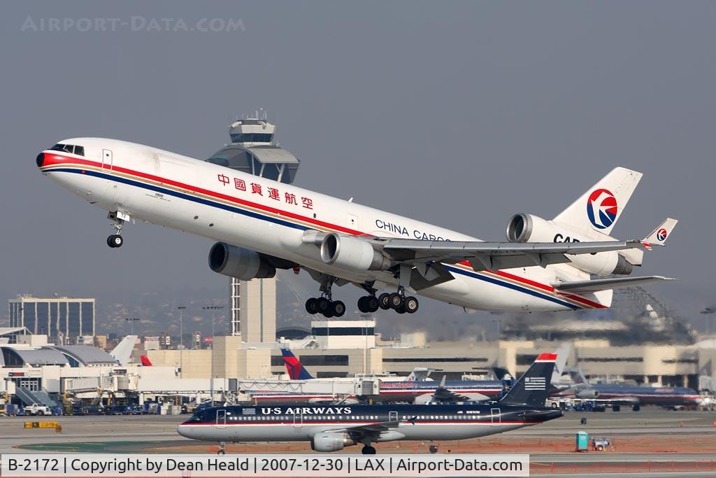 B-2172, 1992 McDonnell Douglas MD-11 C/N 48496, China Cargo Airlines B-2172 (FLT CKK224) climbing out from RWY 25L enroute to Shanghai Pudong (ZSPD).