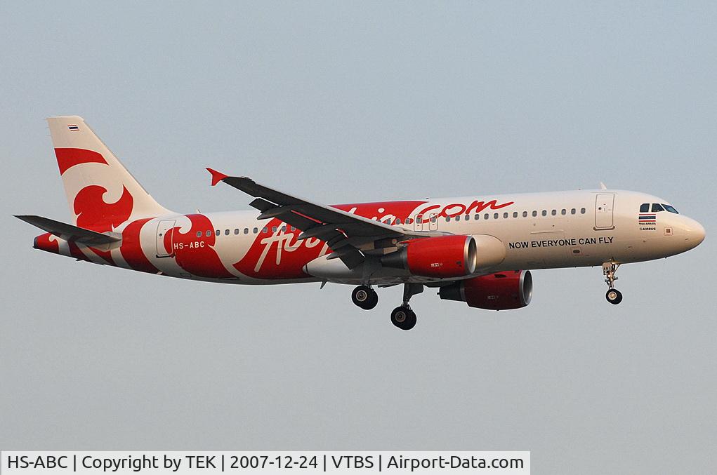 HS-ABC, 2007 Airbus A320-216 C/N 3338, Landing in late afternoon