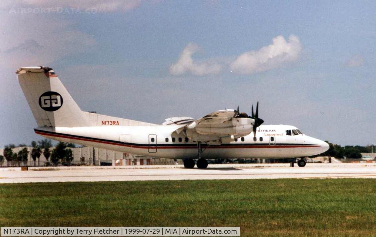 N173RA, 1981 De Havilland Canada DHC-7-102 Dash 7 C/N 38, Gulfstream Int Air's Dash 7 at Miami in 1999 - was brought by White Industries for Spares and Breaking