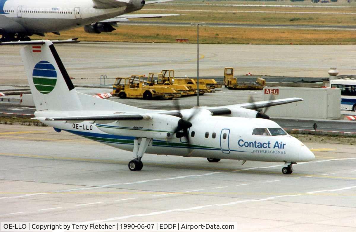 OE-LLO, 1987 De Havilland Canada DHC-8-102 Dash 8 C/N 091, Contact Air Dash 8 at Frankfurt in 1990