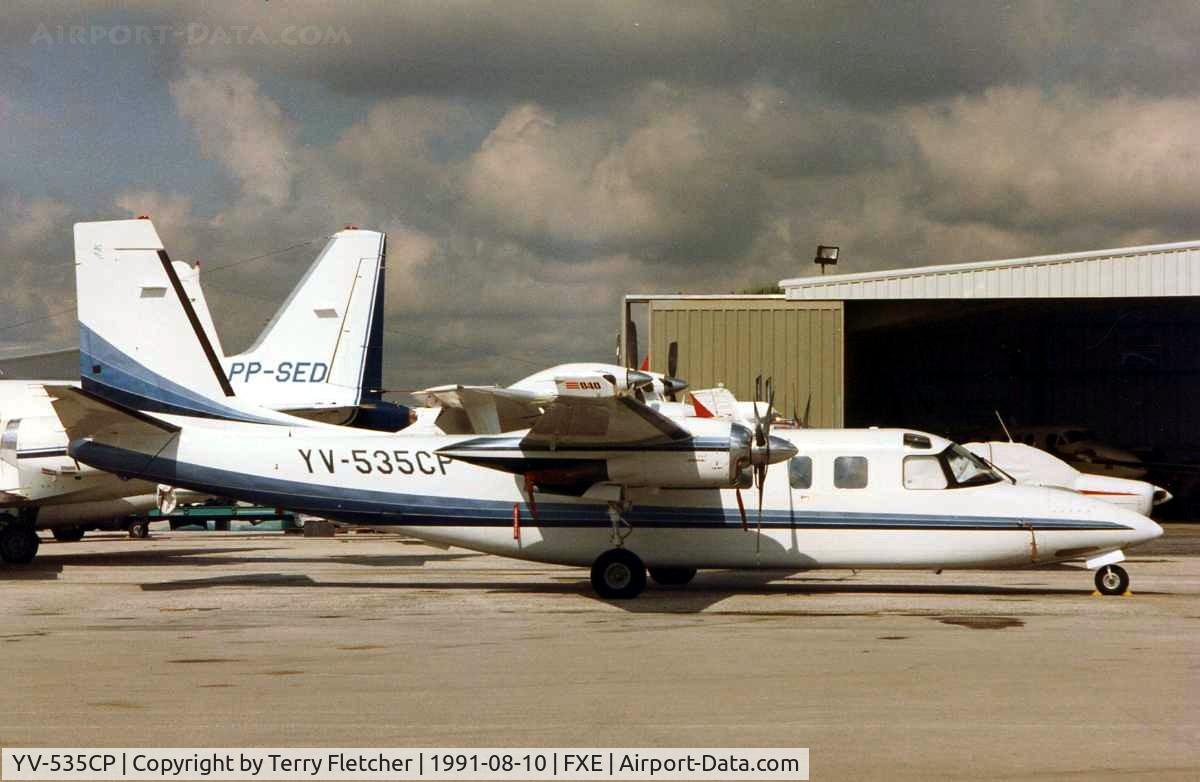 YV-535CP, Gulfstream 690C Turbo Commander Jetprop 840 C/N 11725, Venezualan registered Turbo Commander at FXE in 1991 just prior to its sale as N66RA - has subsequently found its way back into Venezuala as YV1835