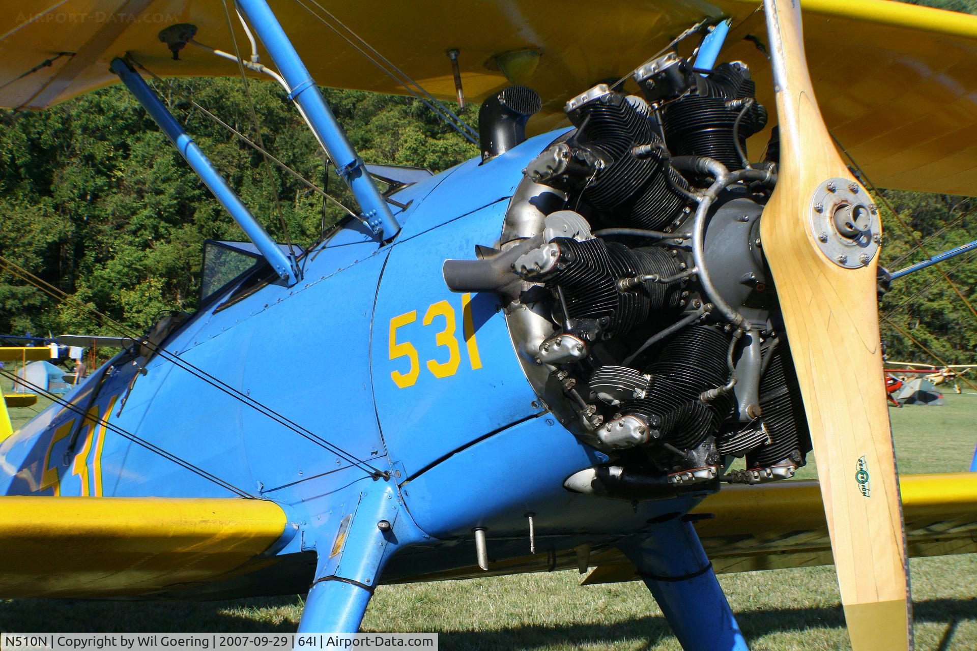 N510N, 1942 Boeing A75N1(PT17) C/N 75-3030, Lee Bottom Flying Field 2007 Fly-in