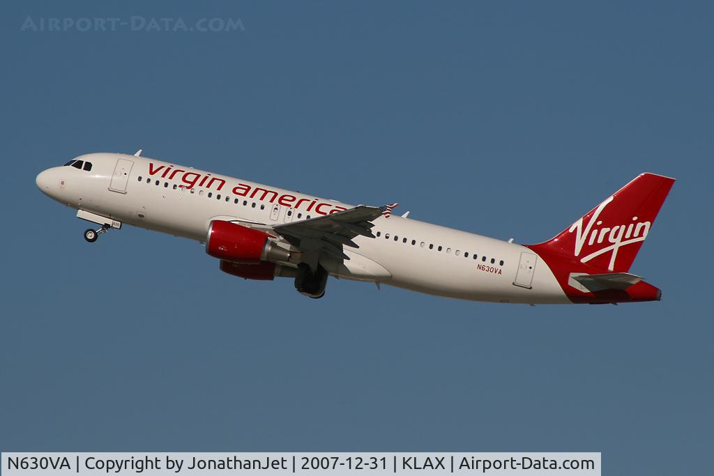 N630VA, 2007 Airbus A320-214 C/N 3101, Taking off from LAX