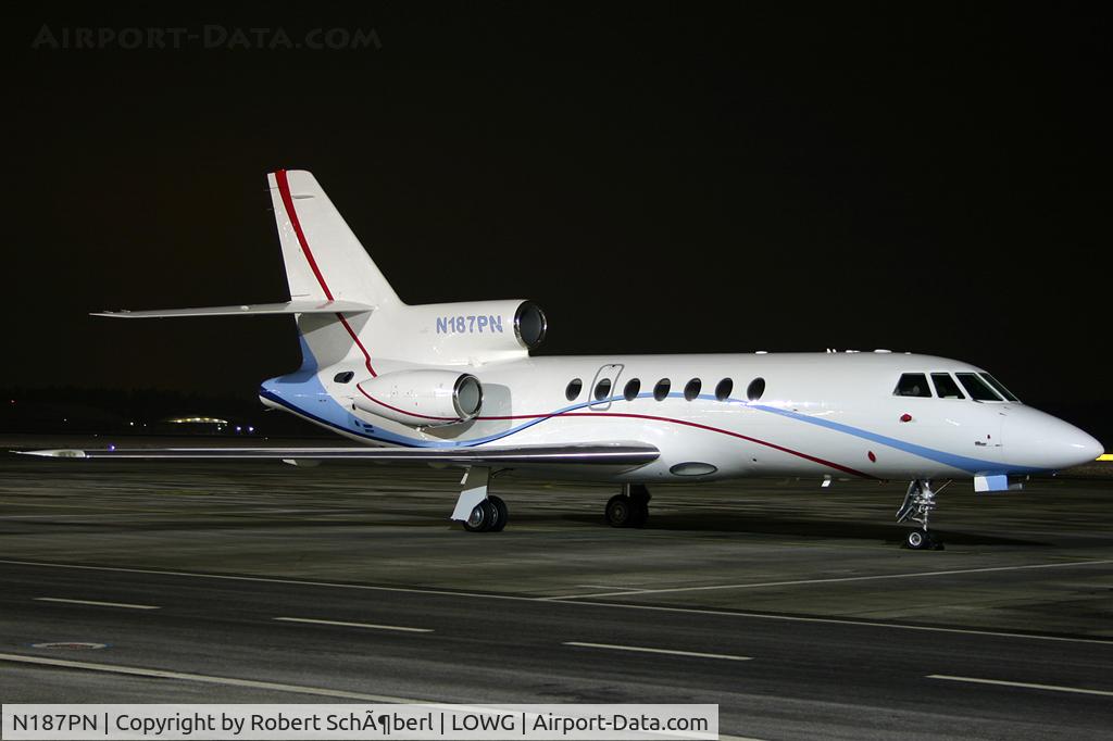 N187PN, 1988 Dassault Mystere Falcon 50 C/N 187, Nice Biz-jet at LOWG