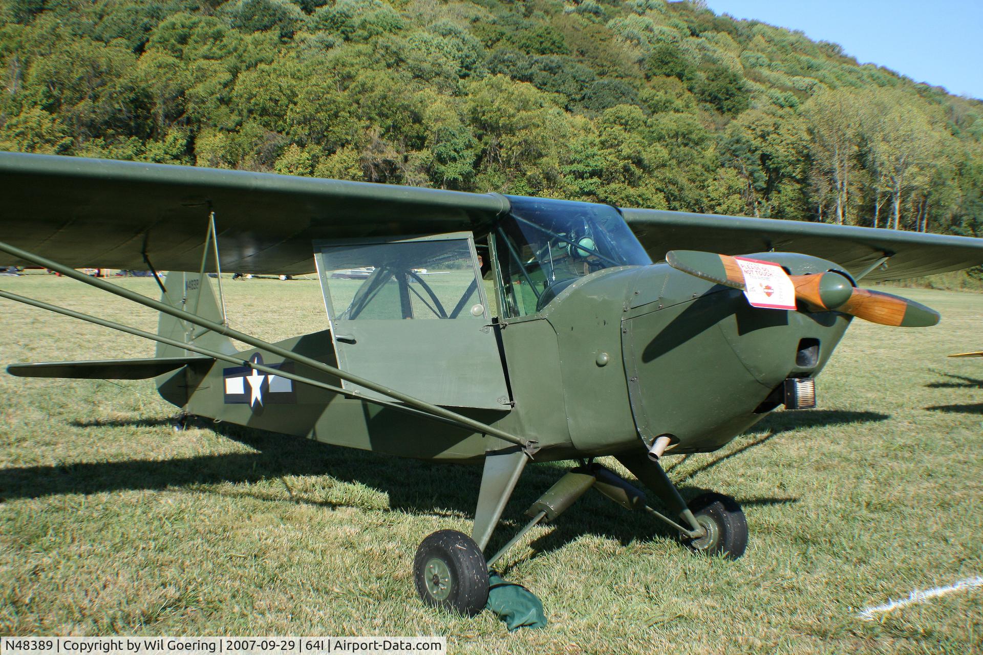 N48389, 1943 Taylorcraft DCO-65 C/N L-5300, Lee Bottom Flying Field 2007 Fly-in