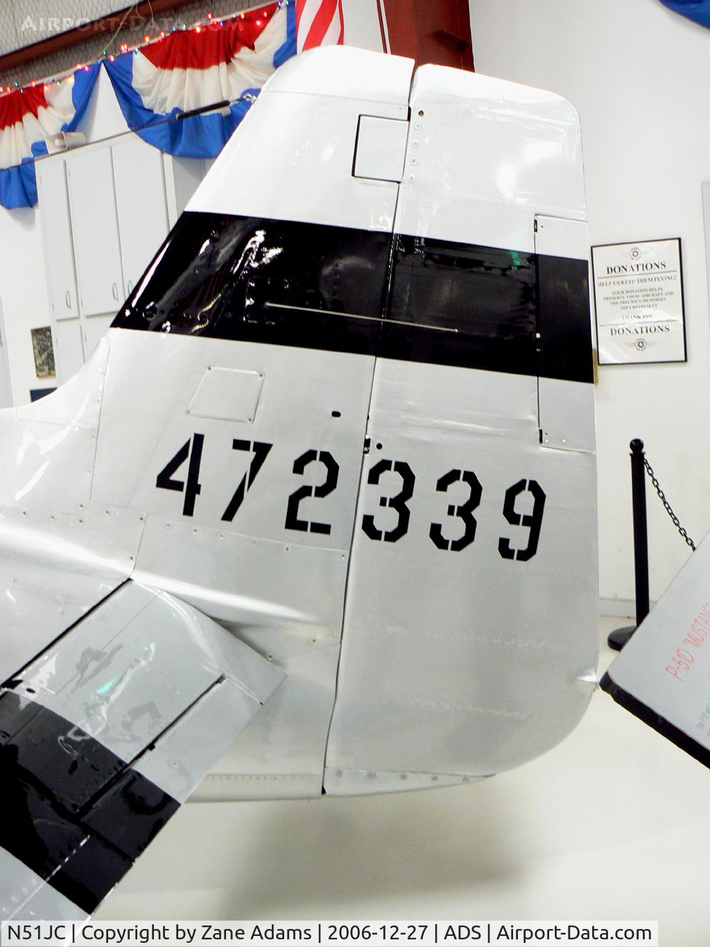 N51JC, 1944 North American P-51D Mustang C/N 122-38798, At Cavanaugh Flight Museum