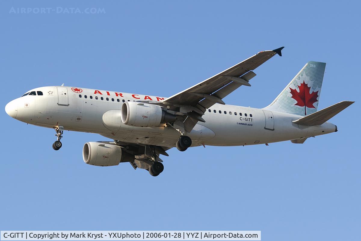 C-GITT, 2001 Airbus A319-112 C/N 1630, Final for RWY24R.