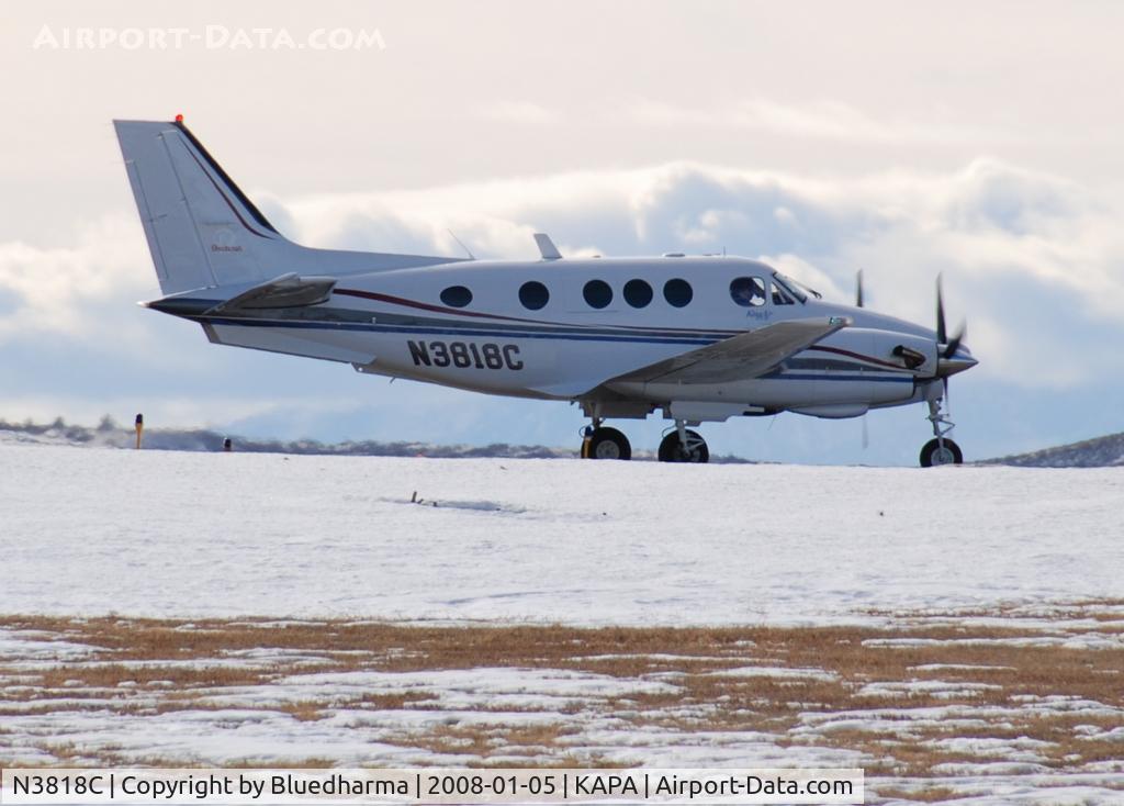 N3818C, 1976 Beech E-90 King Air C/N LW-196, Taxi to takeoff on 17L