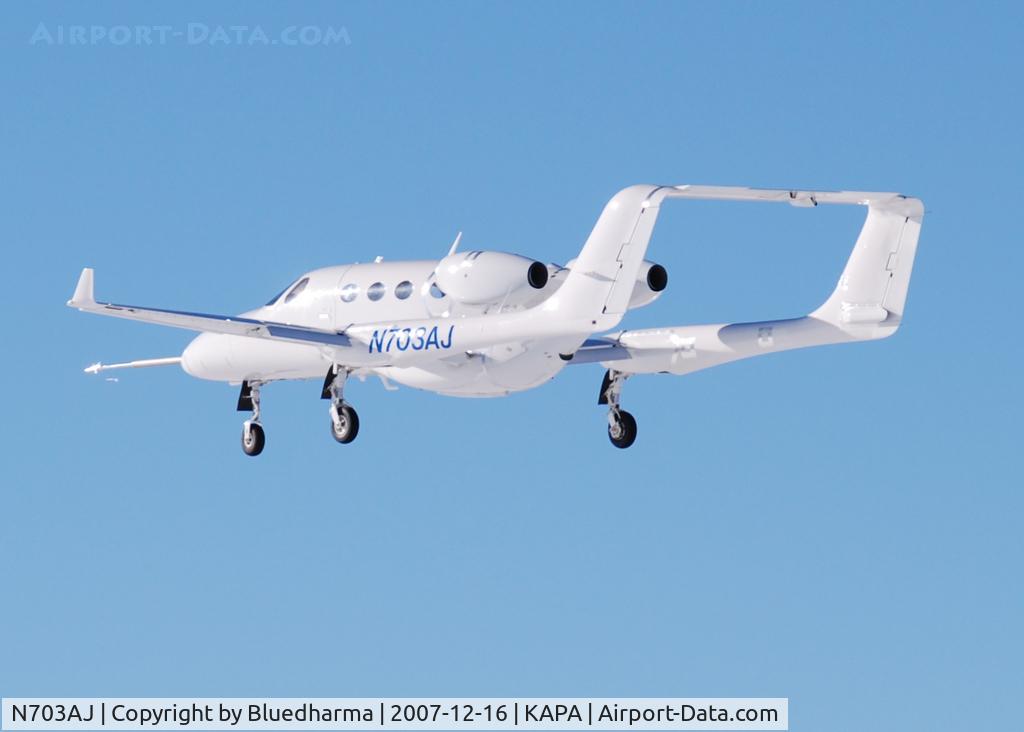 N703AJ, 2007 Adam Aircraft A700 C/N 0003, Approach to 17L