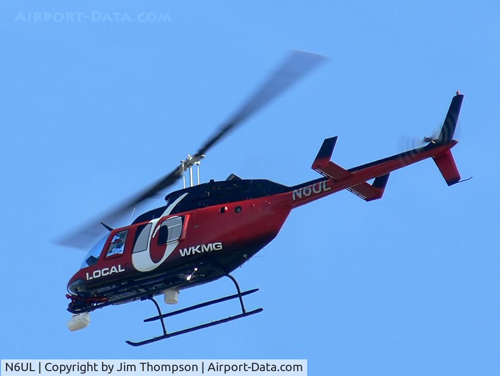 N6UL, 1993 Bell 206L-4 LongRanger IV LongRanger C/N 52015, formerly N100TV, photographed over Orlando, FL using Panasonic Lumix FZ301137mm, 250 sec. f/6.3