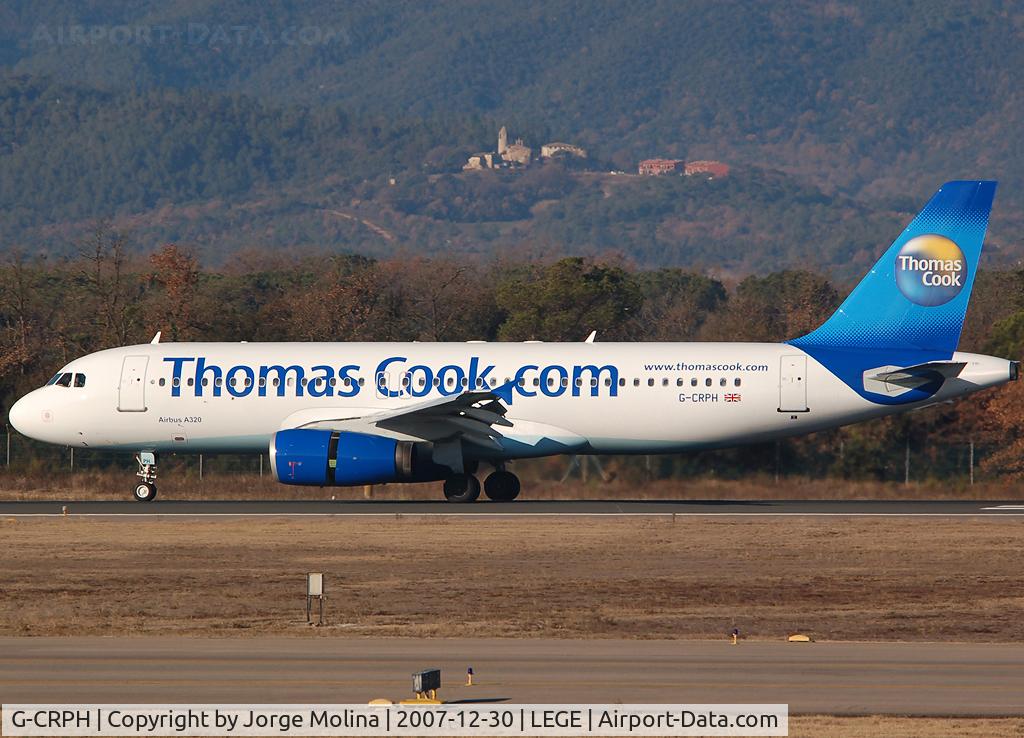 G-CRPH, 1993 Airbus A320-231 C/N 424, Landing on RWY 20.
