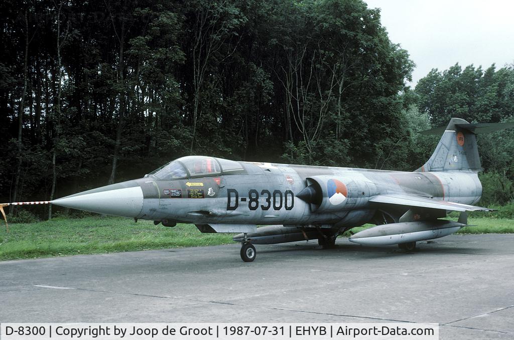 D-8300, Lockheed F-104G Starfighter C/N 683-8300, After its withdrawl in 1984 surplus Starfighters were stored at Ypenburg. Three years later a spottersday was organized to give the fans one last opportunity to see these aircraft. D-8300 went to uithuizen afterwards.