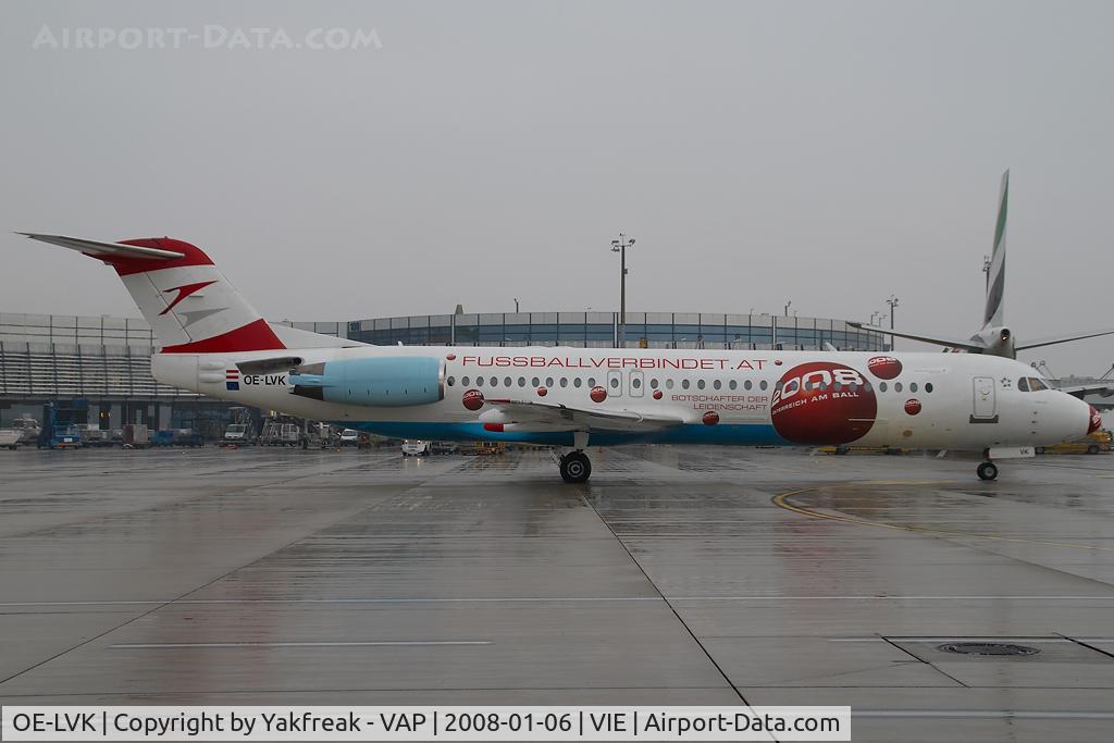 OE-LVK, 1992 Fokker 100 (F-28-0100) C/N 11397, Austrian Arrows Fokker 100 in Euro 2008 special colors